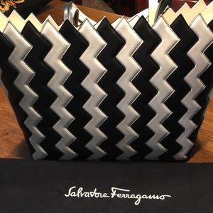 Ferragamo x Sara Battaglia calf skin tote